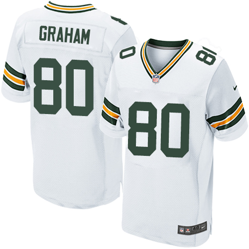 Nike Packers #80 Jimmy Graham White Men's Stitched NFL Elite Jersey - Click Image to Close